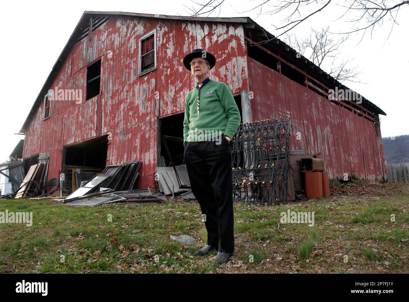 In this Dec. 18, 2007 photo, Hack Ayers visits the barn in LaFollette, Tenn., where as a seven