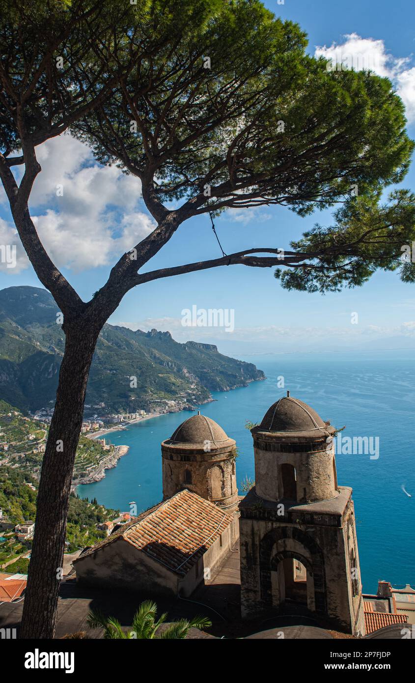 Villa Ravello A picture of the Villa Rufolo in Ravello, Italy nestled among trees ...
