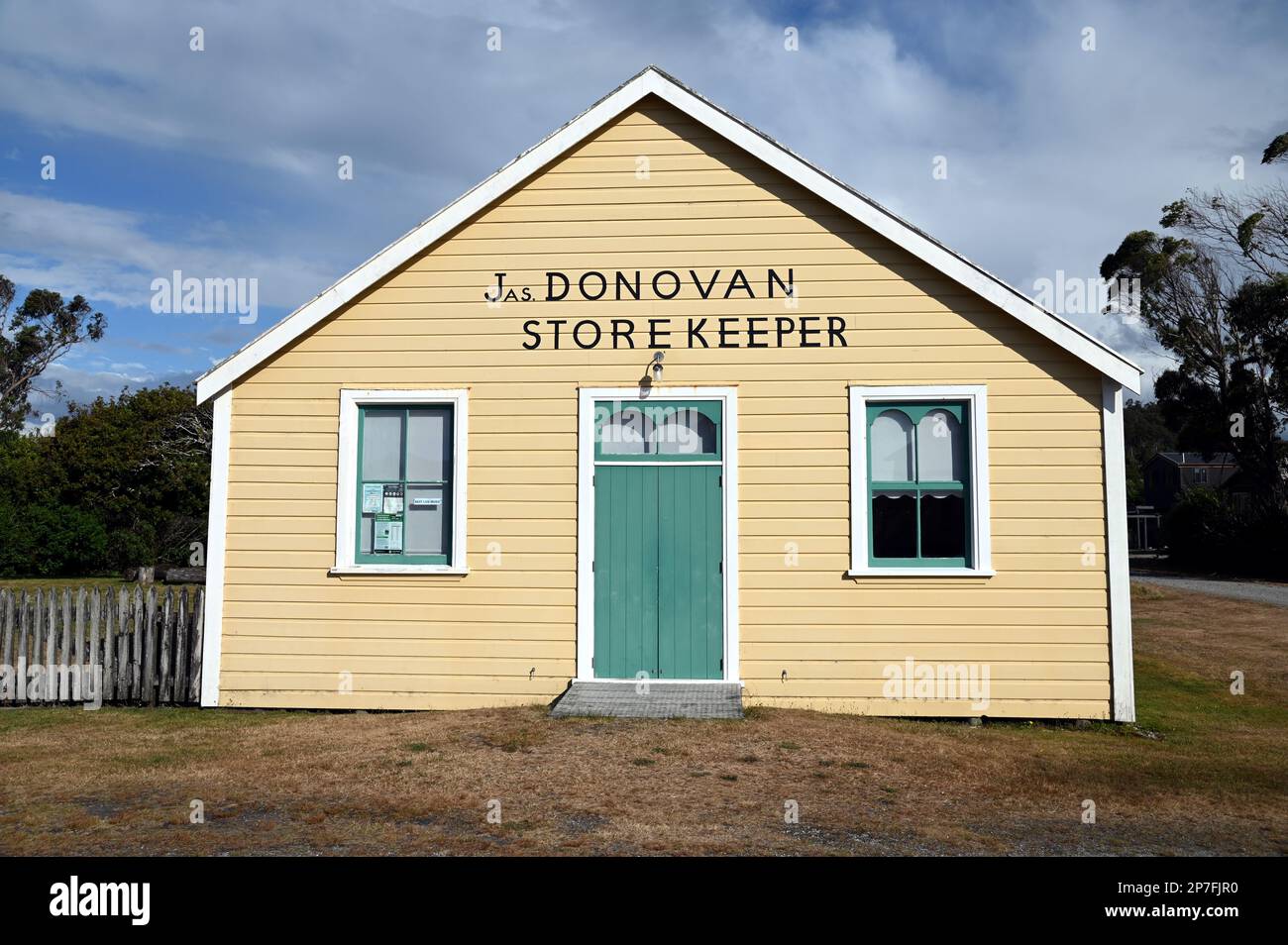 Donovan's Store, Okarito, Westland, New Zealand, was built in the 1860s and converted to a General Store in the 1890s and lasted 60+ years as a store. Stock Photo