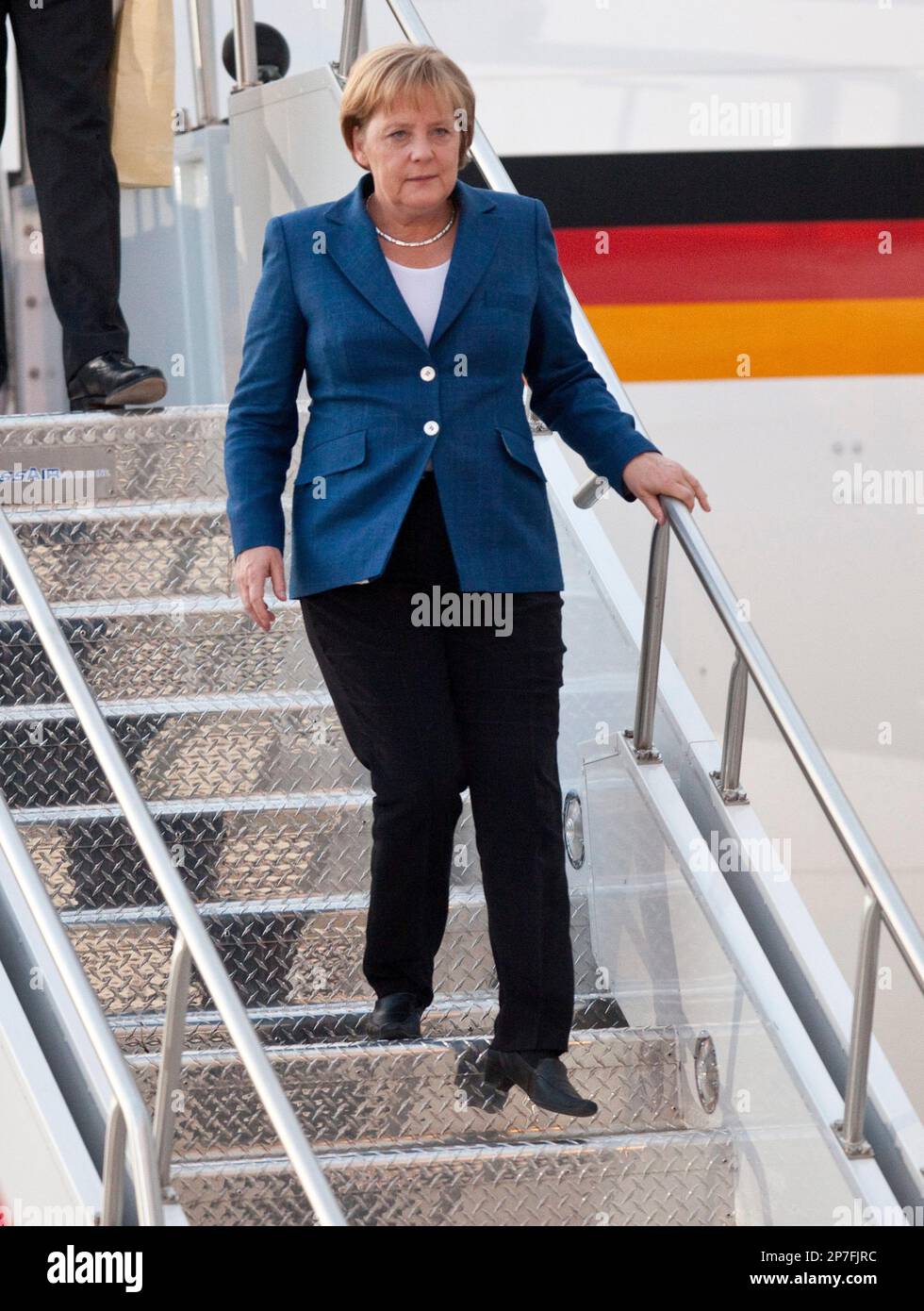File*** German Chancelor Angela Merkel arrives to participate in the G8 and  G20 Summits Thursday, June 24, 2010 in Toronto. Bundeskanzlerin Angela  Merkel ist in Kanada eingetroffen, wo bis zum Sonntag, 27.