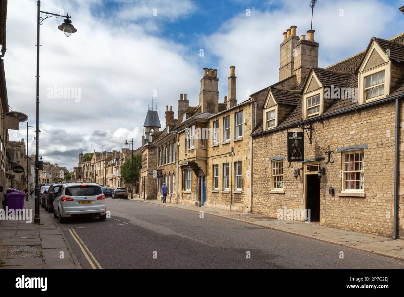 The Lord Burghley pub in Broad Street, Stamford, Lincolnshire Stock ...