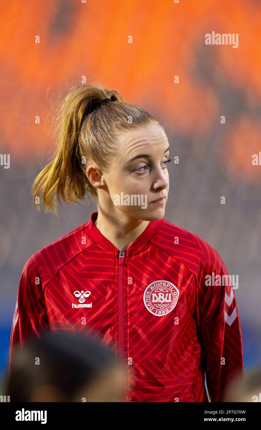 Laval, France, February 21st 2023: Karen Holmgaard (6 Denmark) before the International friendly football match between Denmark and Uruguay at Stade Francis Le Basser in Laval, France  (James Whitehead / SPP) Stock Photo