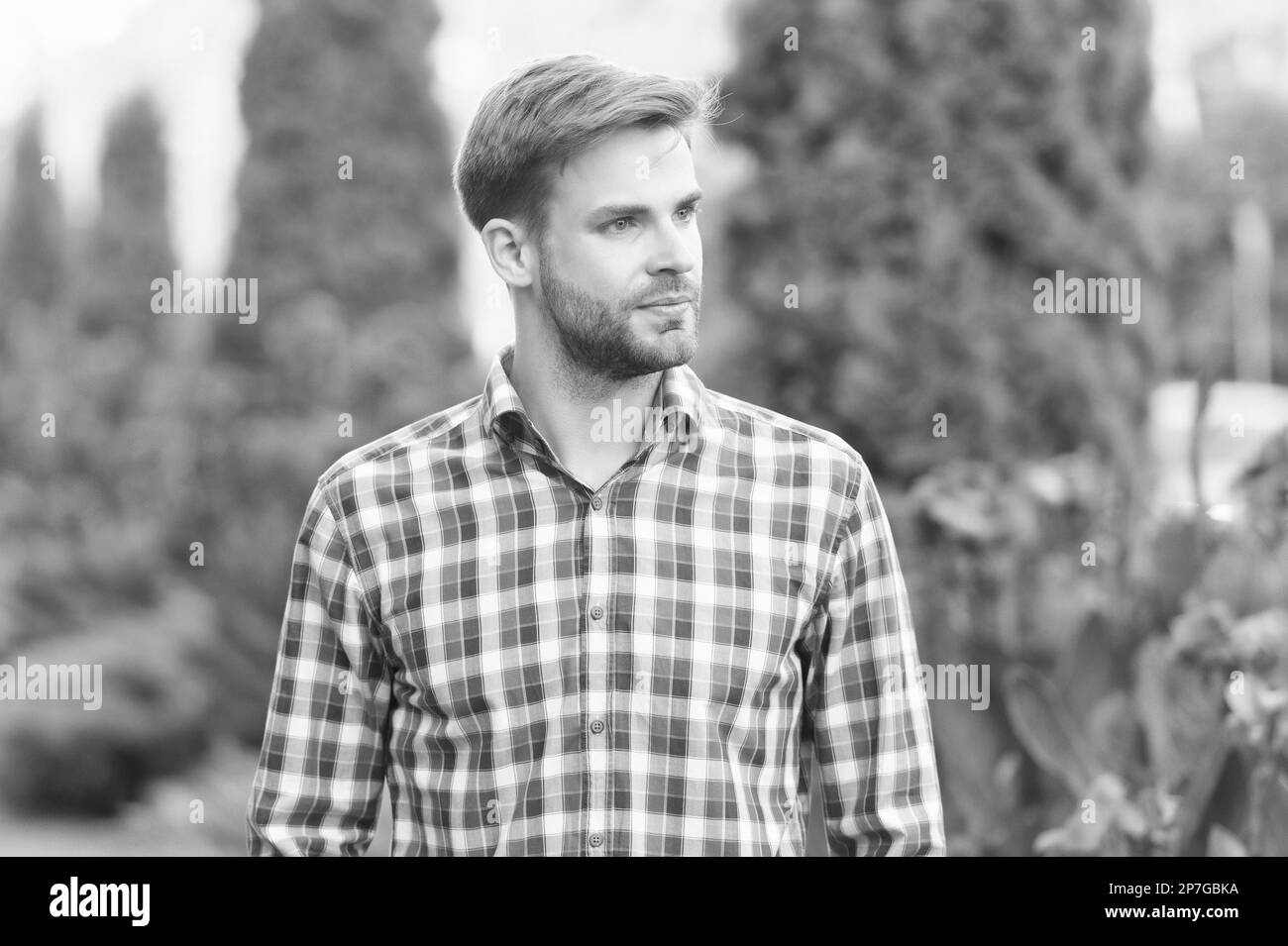 Man in checkered shirt Black and White Stock Photos & Images Alamy — free download