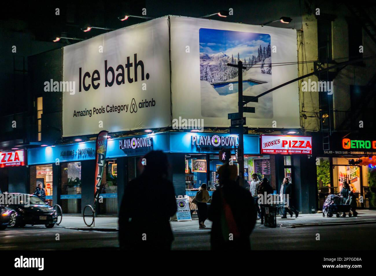 A billboard in the Chelsea neighborhood of New York promotes Airbnb