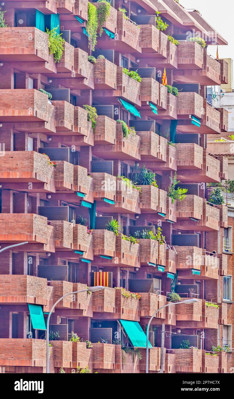 Picture of a high-rise facade with balconies Stock Photo - Alamy