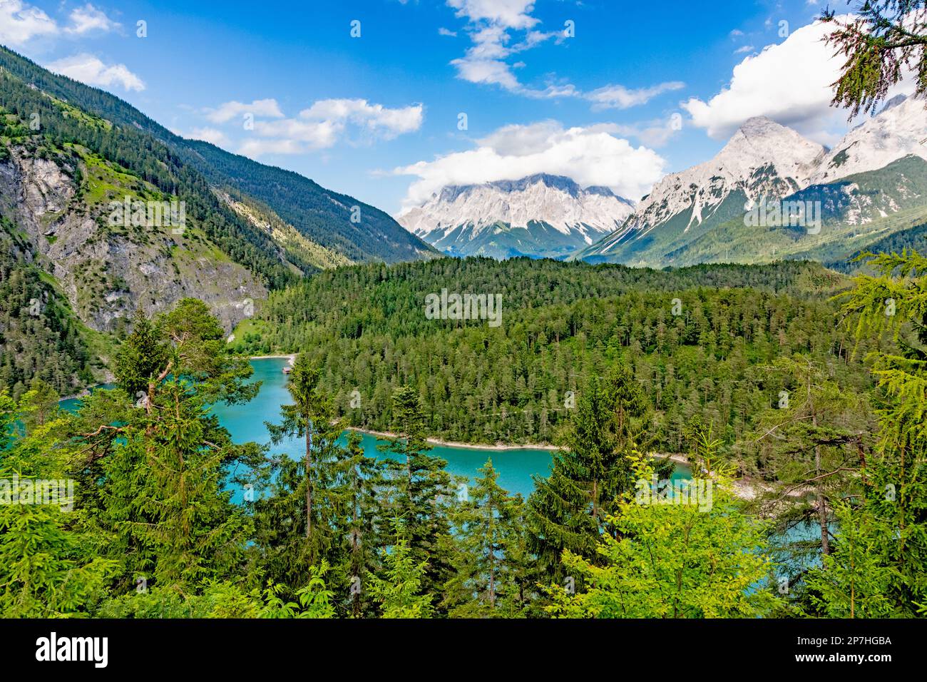 View on Blindsee and Zugspitze mountain in Austria during daytime in ...