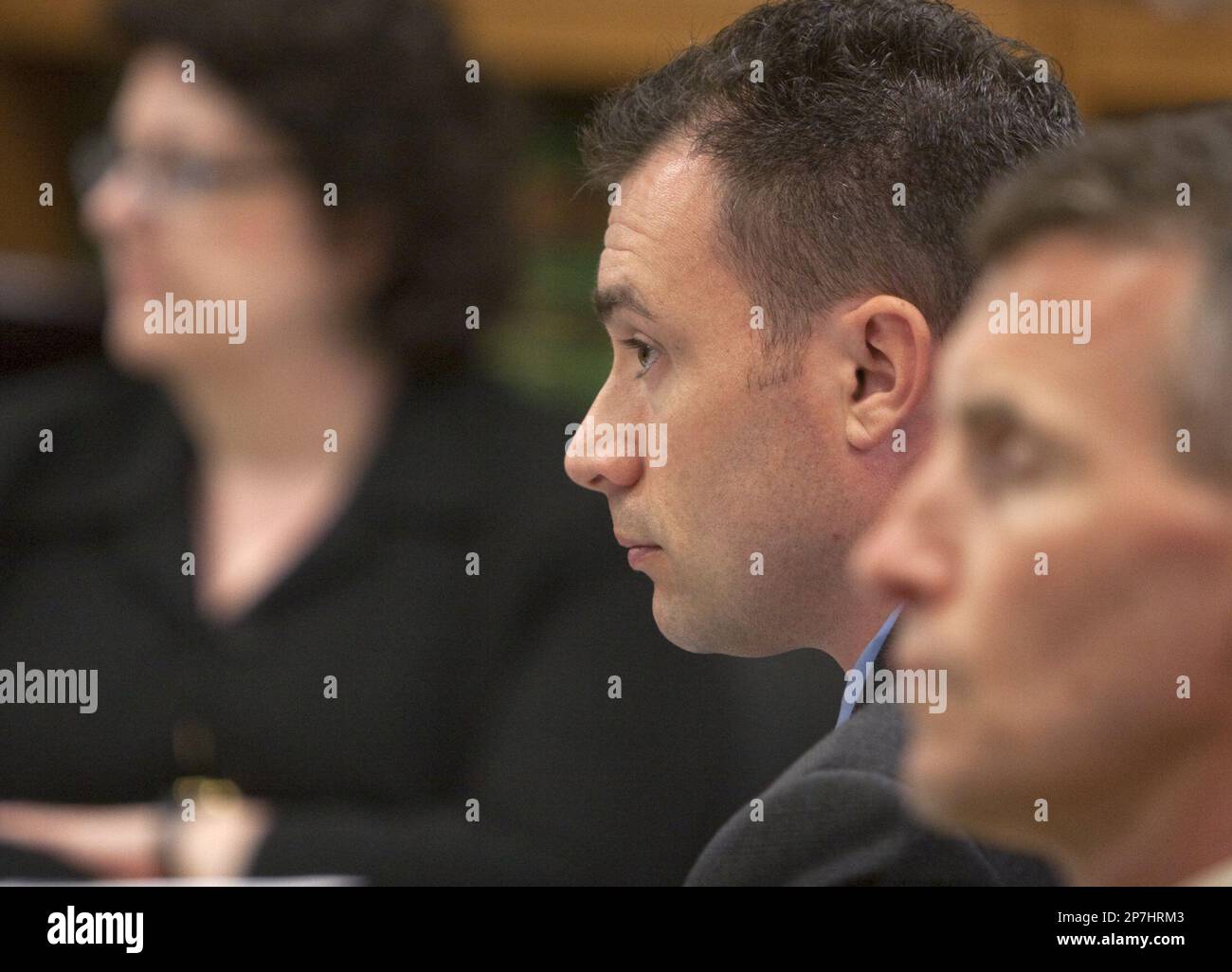 Seattle Police officer Benjamin L. Kelly appears during an inquest into the  shooting death of cop killer Maurice Clemmons Monday, April 5, 2010, in  Seattle. King County judge Arthur Chapman questioned potential