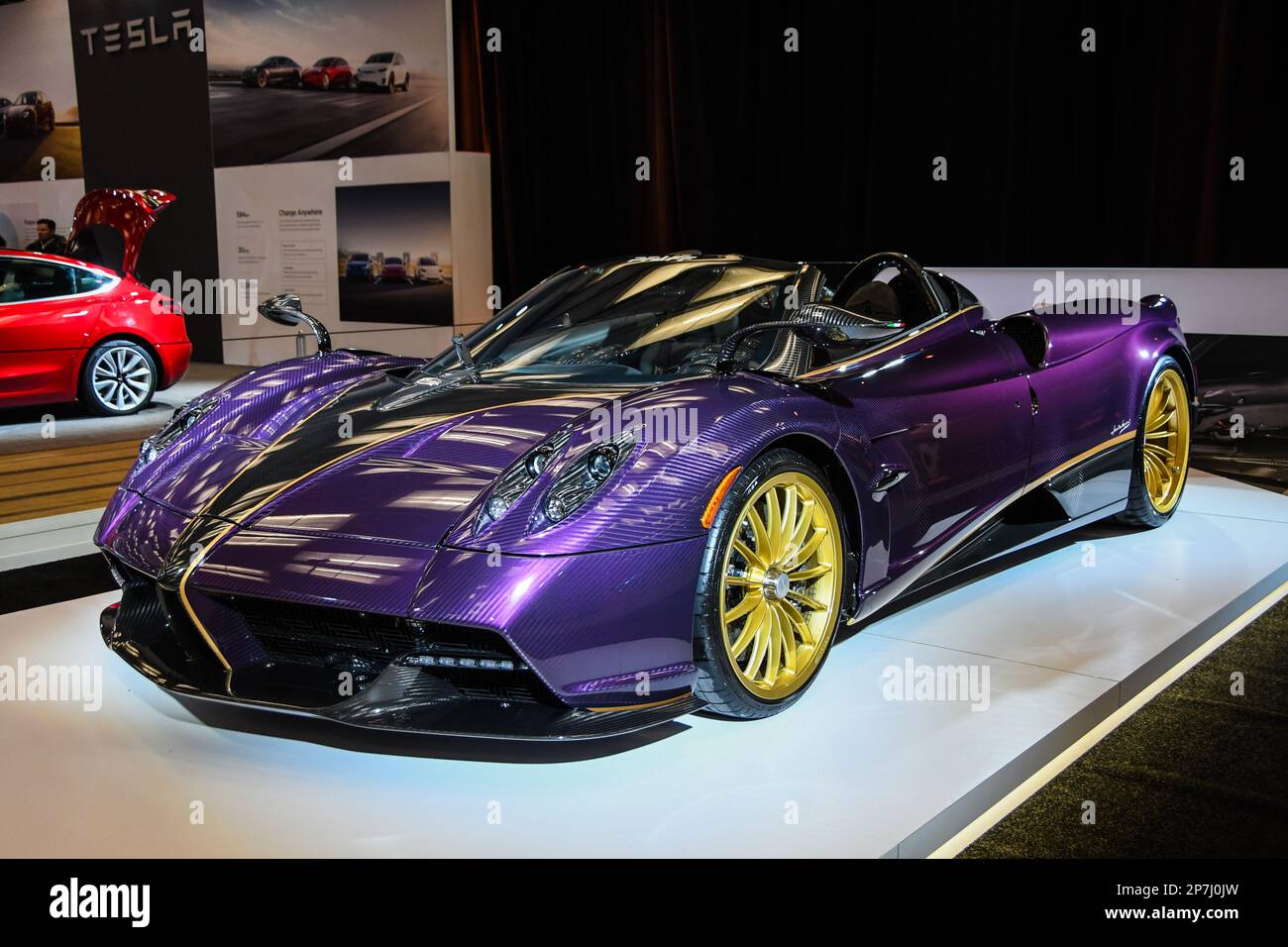 Supercars exhibited at Toronto Metro Convention Centre Stock Photo