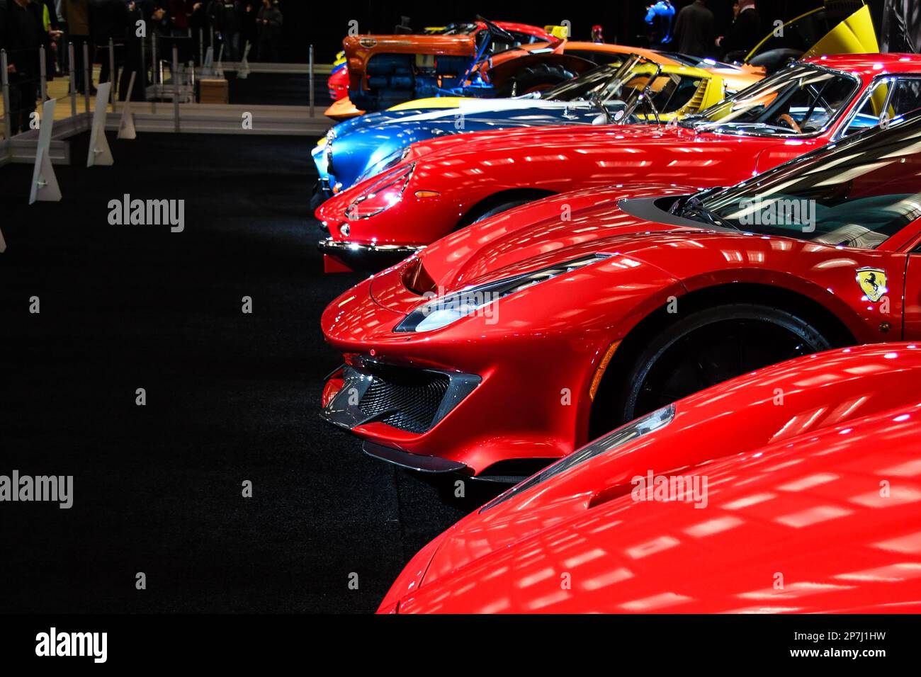 Supercars exhibited at Toronto Metro Convention Centre Stock Photo