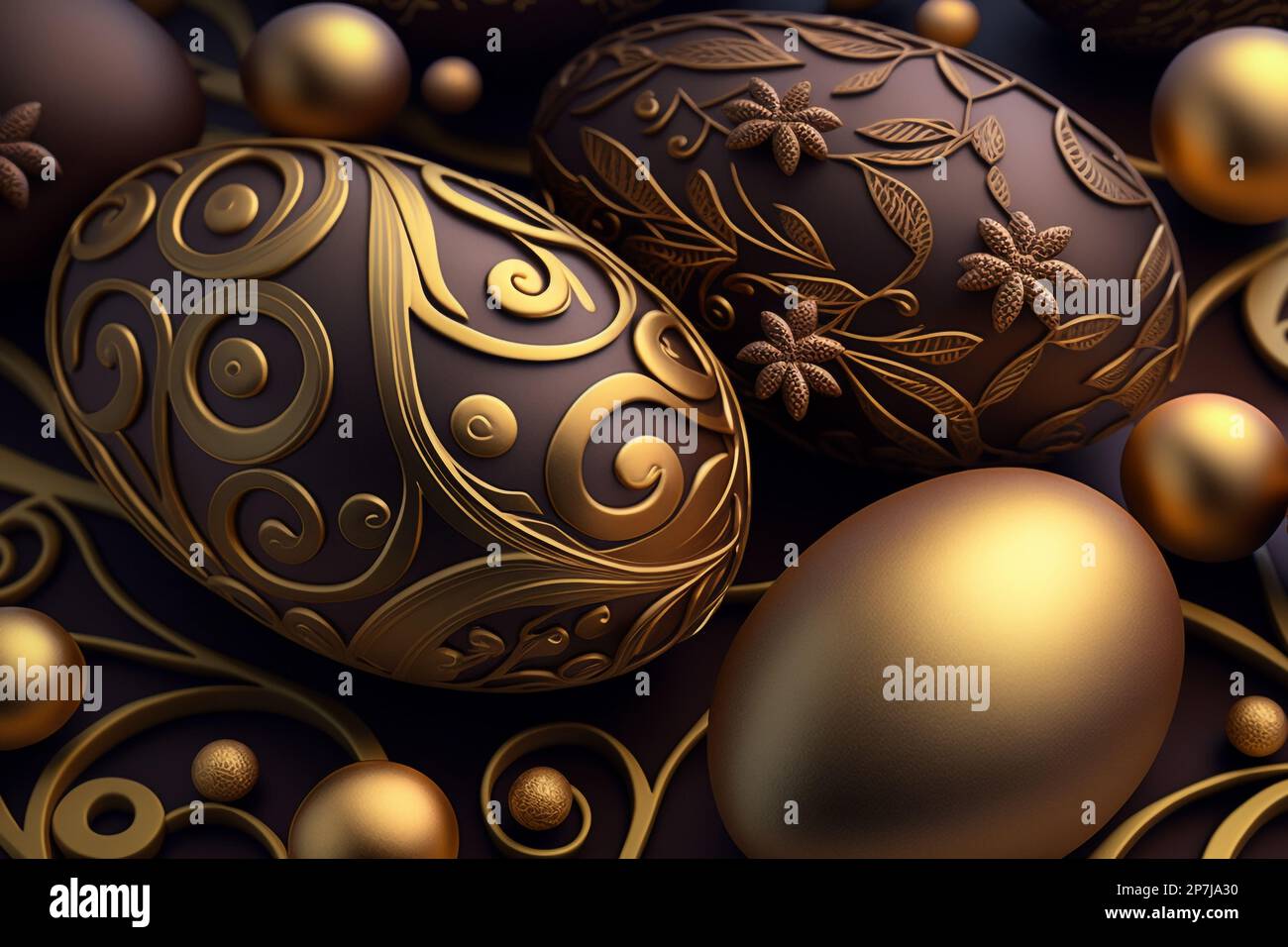 Chocolate easter eggs. Chocolate gold eggs background Stock Photo Alamy
