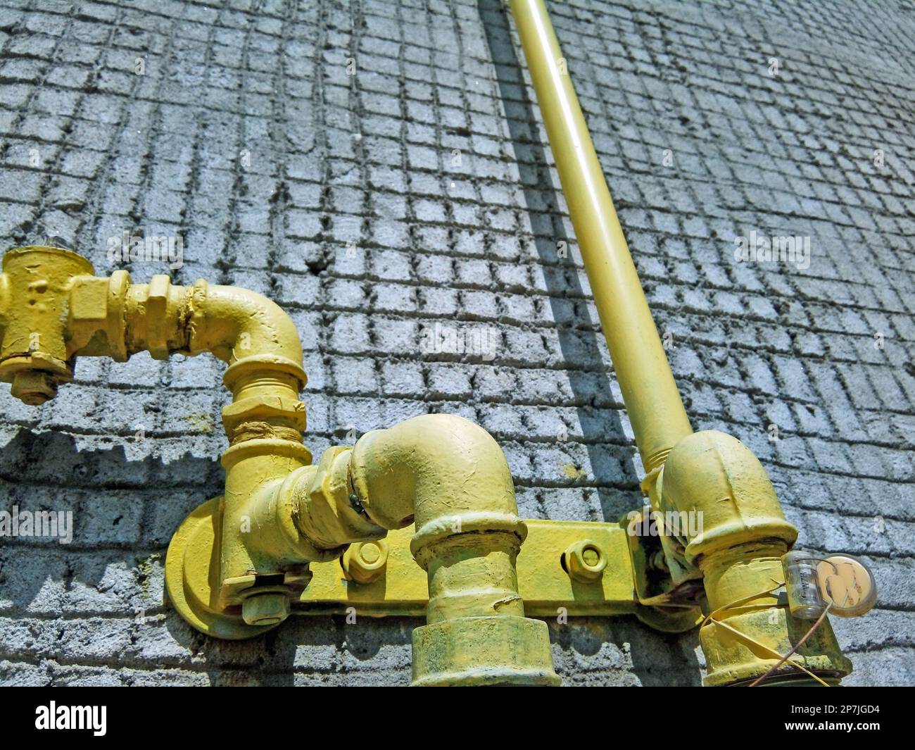 gas pipes on a wall Stock Photo Alamy