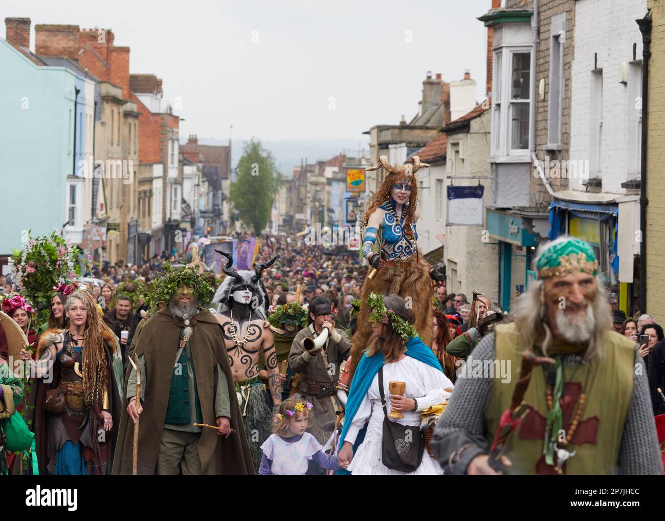 Beltane Celebrations in Glastonbury, Somerset Stock Photo Alamy