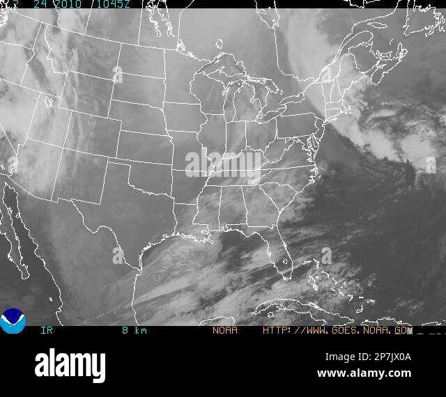 This NOAA satellite image taken Wednesday, Feb. 24, 2010 at 545 a.m