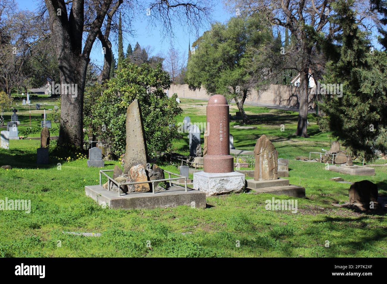 Japanese Graves, VacavilleAlmira Cemetery, Vacaville, California Stock