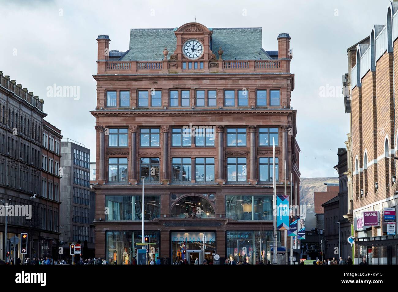 primark store in the restored bank buildings in castle place Belfast Northern Ireland UK The bank buildings are so named as they are built on the bank Stock Photo