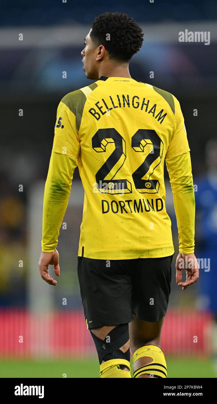 England, London, 07 March 2023 -  Jude Bellingham of BVB Borussia Dortmund during the UEFA Champions League round of 16 leg two match between Chelsea Stock Photo