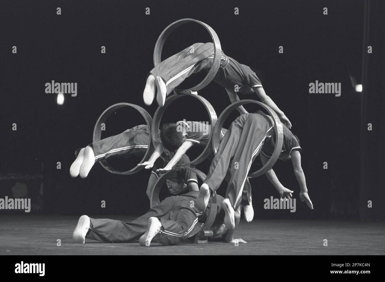 These young members of the Kwangtung Acrobatic Troupe thrilled their