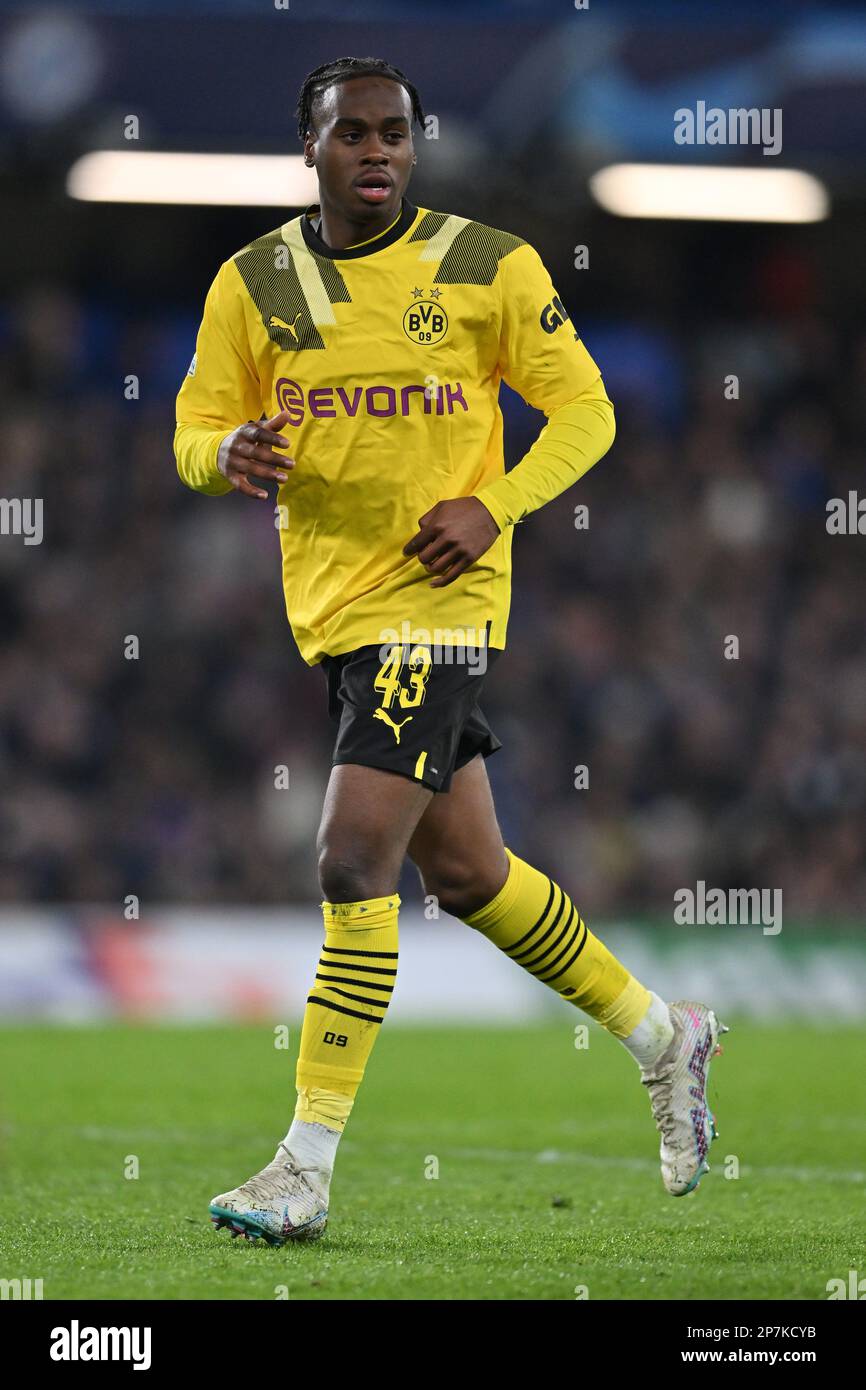 England, London, 07 March 2023 - Jamie Bynoe-Gittens Of Borussia ...