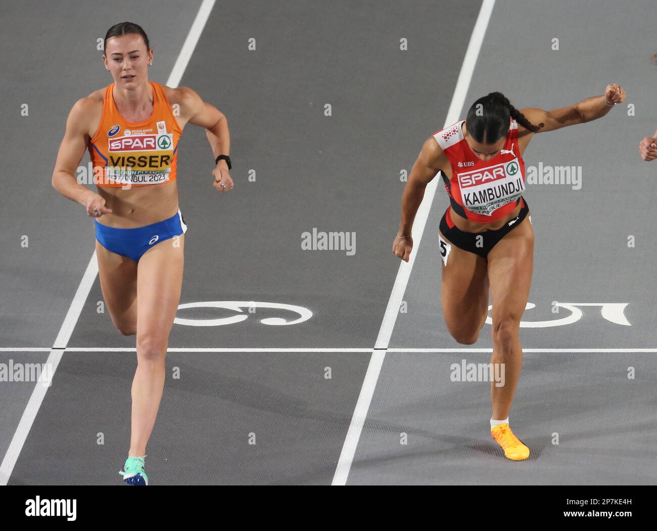 Nadine VISSER of Netherlands and Ditaji KAMBUNDJI of Switzerland 60m