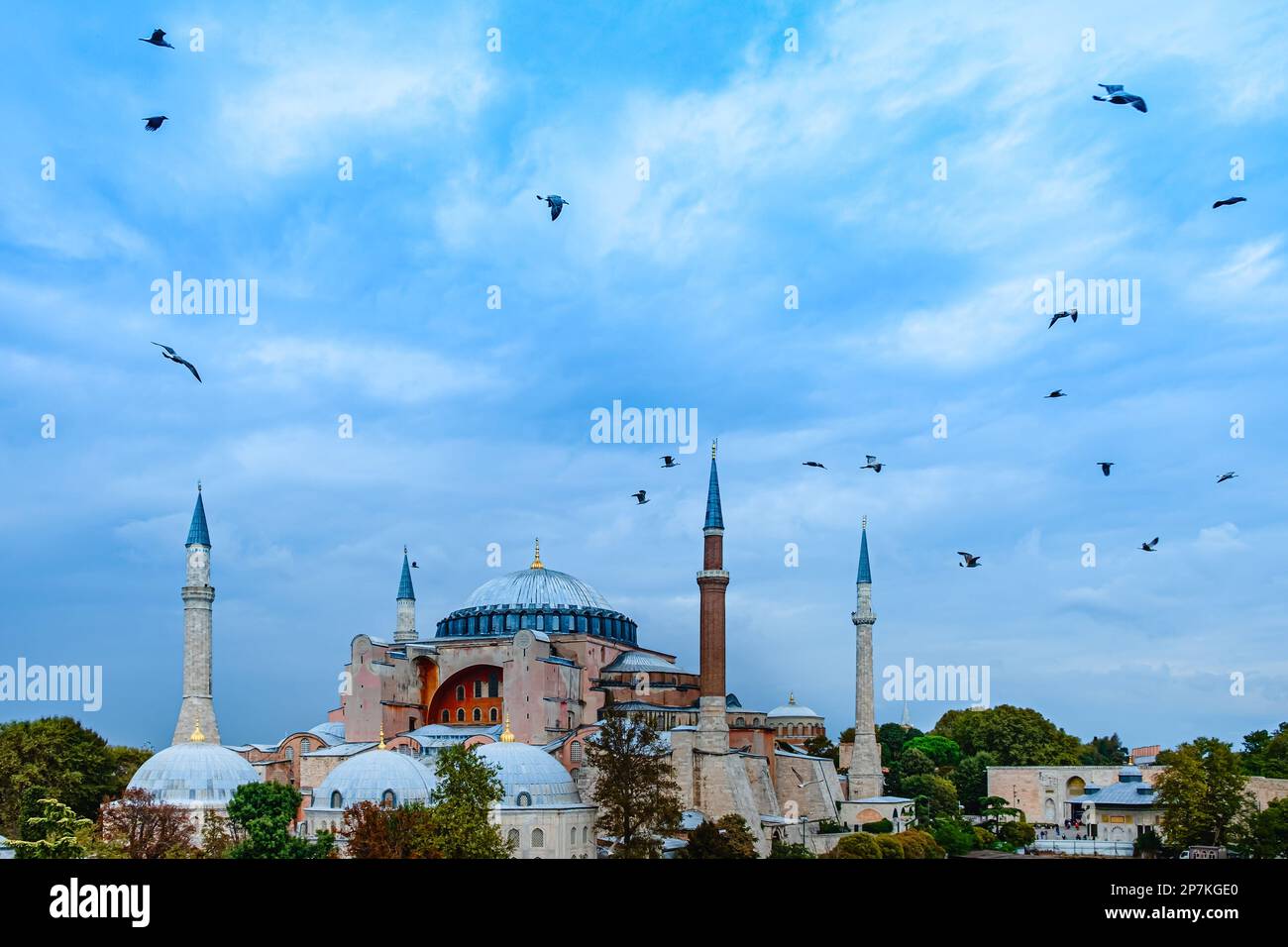 Istanbul, Turkey - Hagia Sophia dome and minarets in the old ...