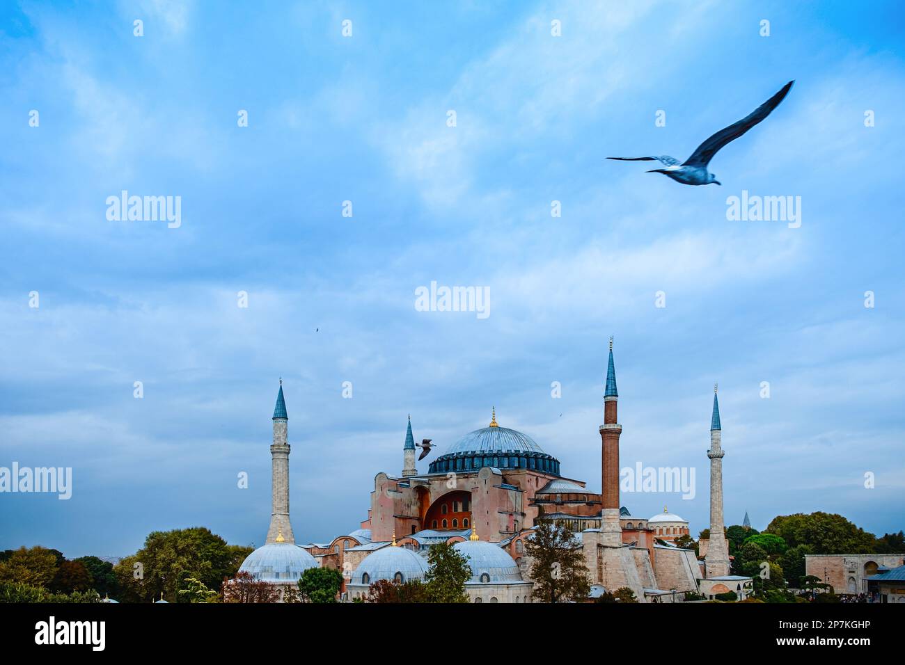 Istanbul, Turkey - Hagia Sophia dome and minarets in the old ...