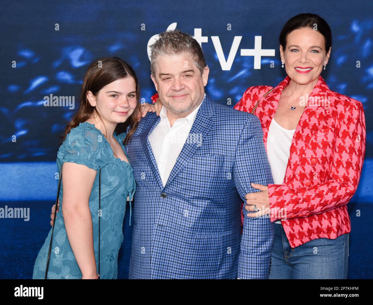 07 March 2023 - Westwood, California - Alice Oswalt, Patton Oswalt and Meredith Salenger. Apple