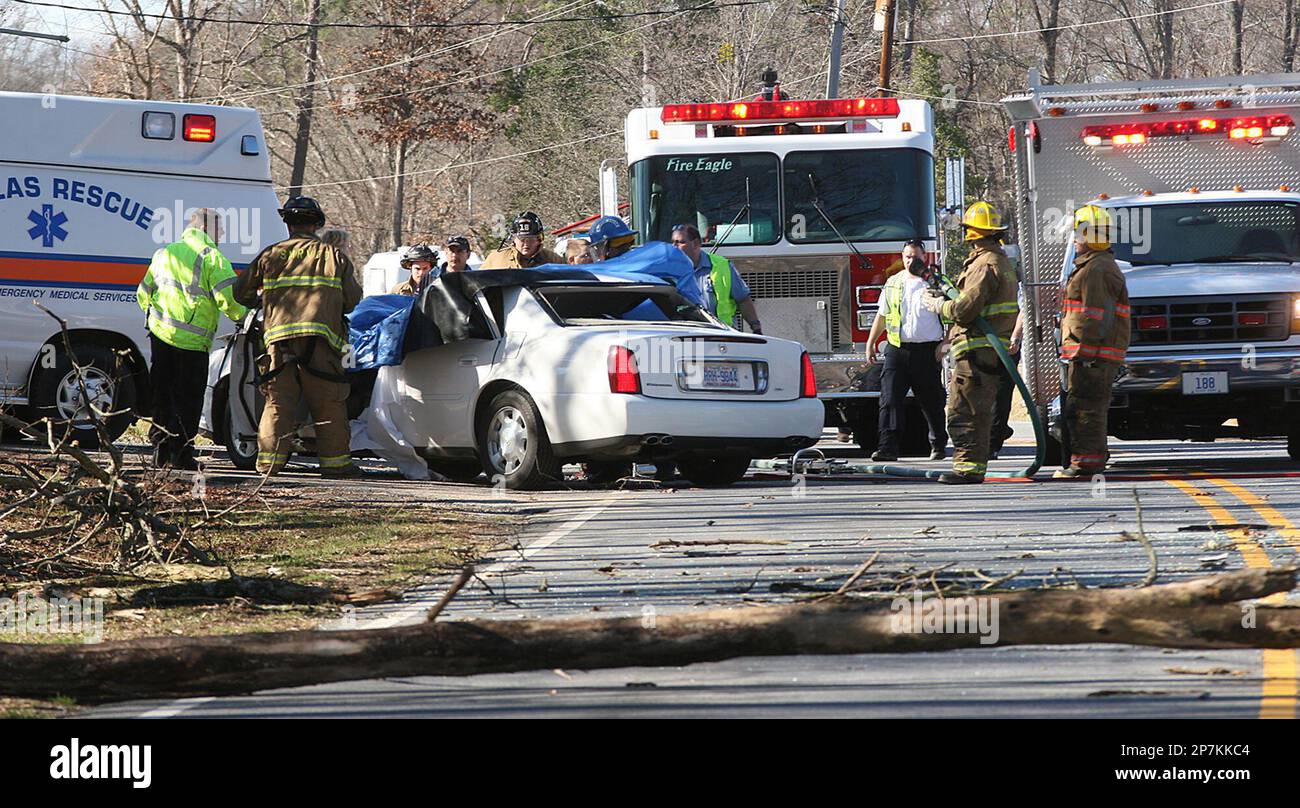 Fire and rescue attend to a fatal accident just south of the town of