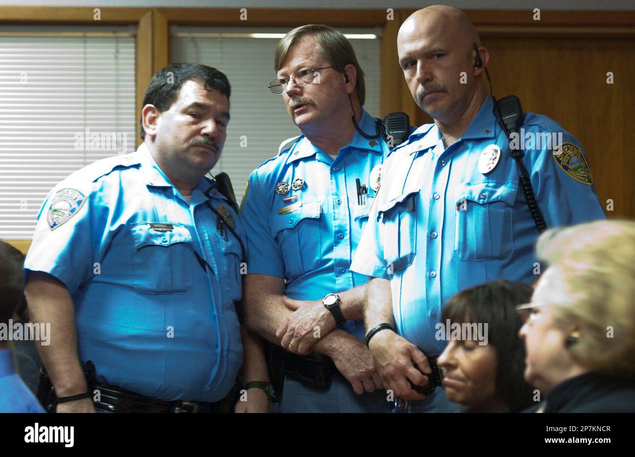 Sedgwick County Sheriff deputies provide security in the courtroom