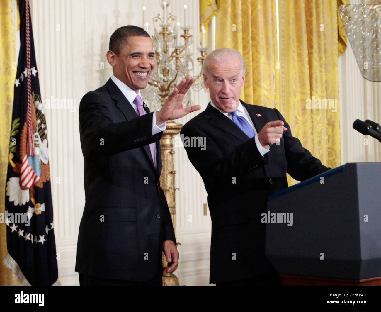 President Barack Obama and Vice President Joe Biden acknowledge mayors ...