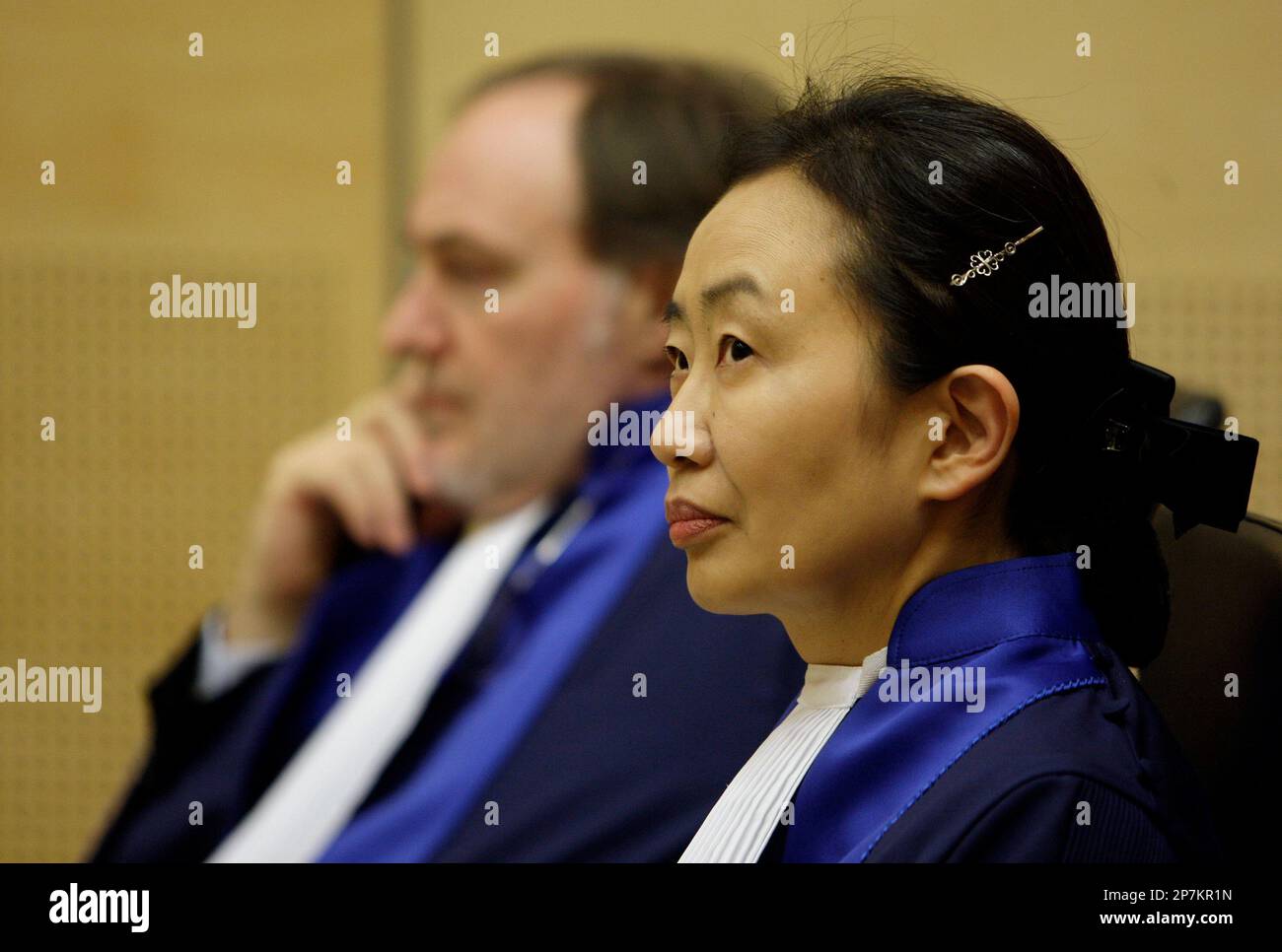 Kuniko Ozaki from Japan is seen during a swearing-in ceremony as a new ...