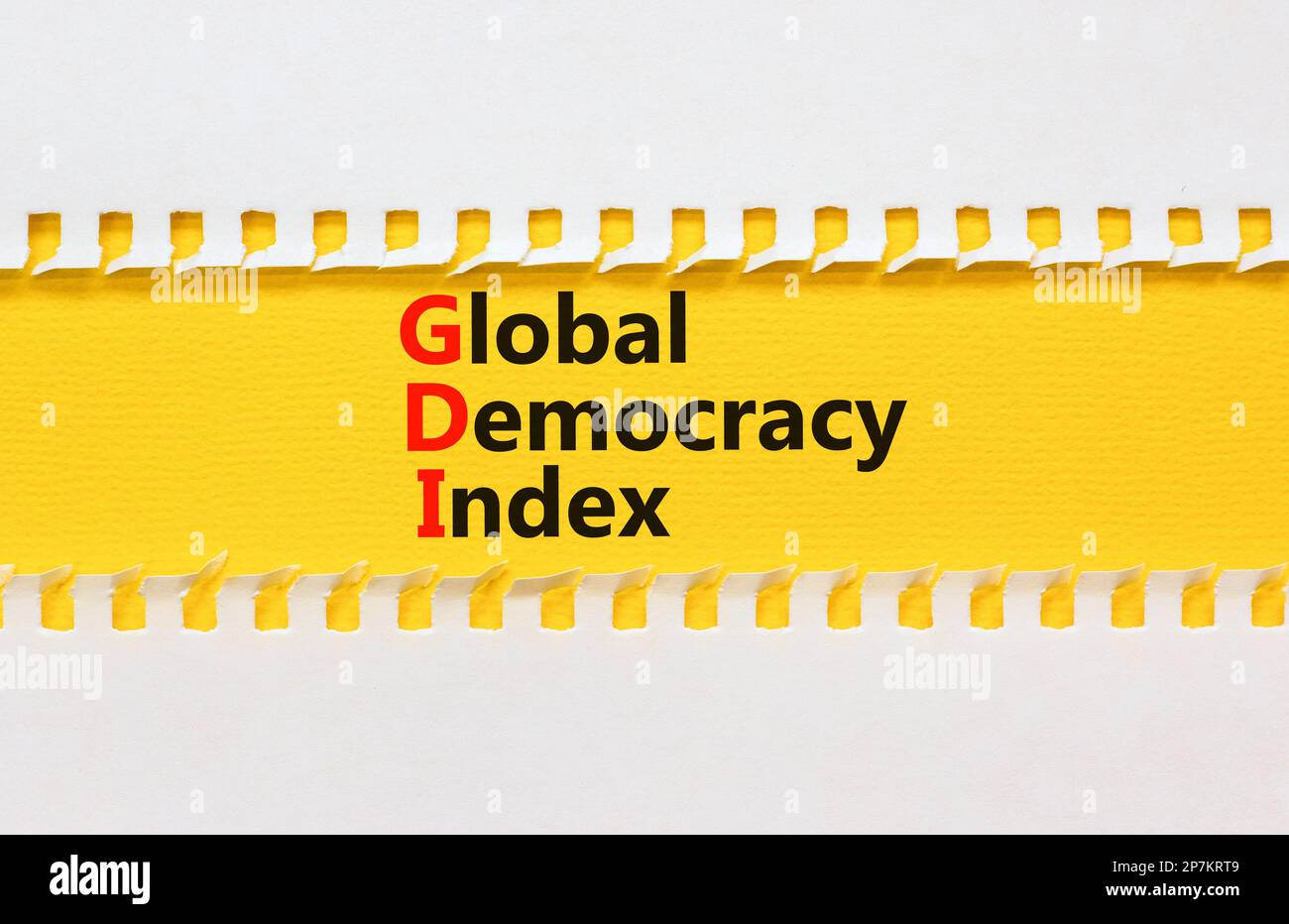 GDI global democracy index symbol. Concept words GDI global democracy