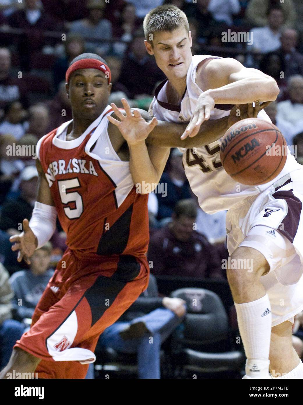 Nebraska's Sek Henry is called for the foul on Texas A&M's Nathan ...