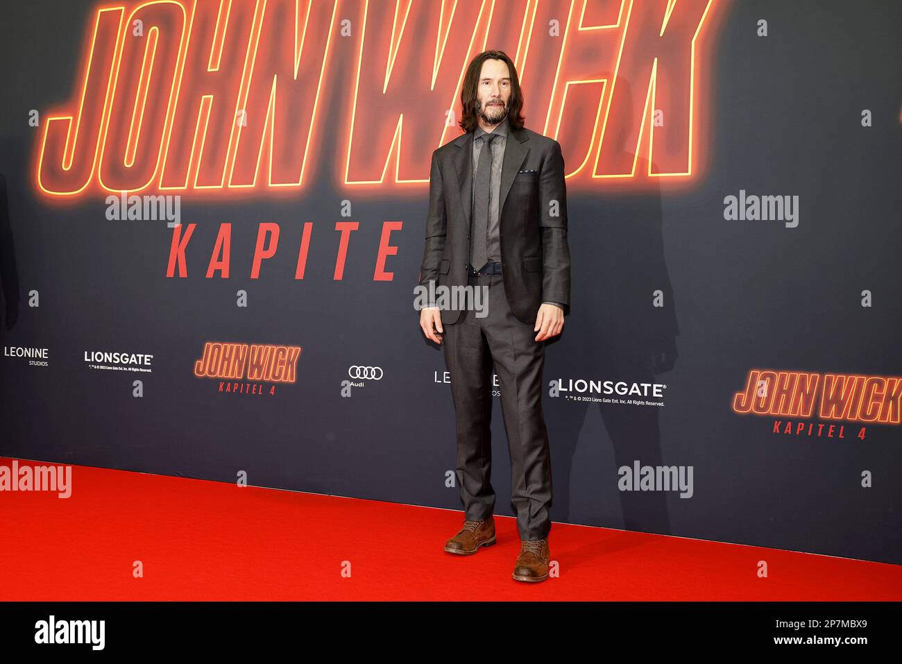 Keanu Reeves attends the 'John Wick: Chapter 4' premiere at Zoo Palace on March 8, 2023 in Berlin, Germany Stock Photo