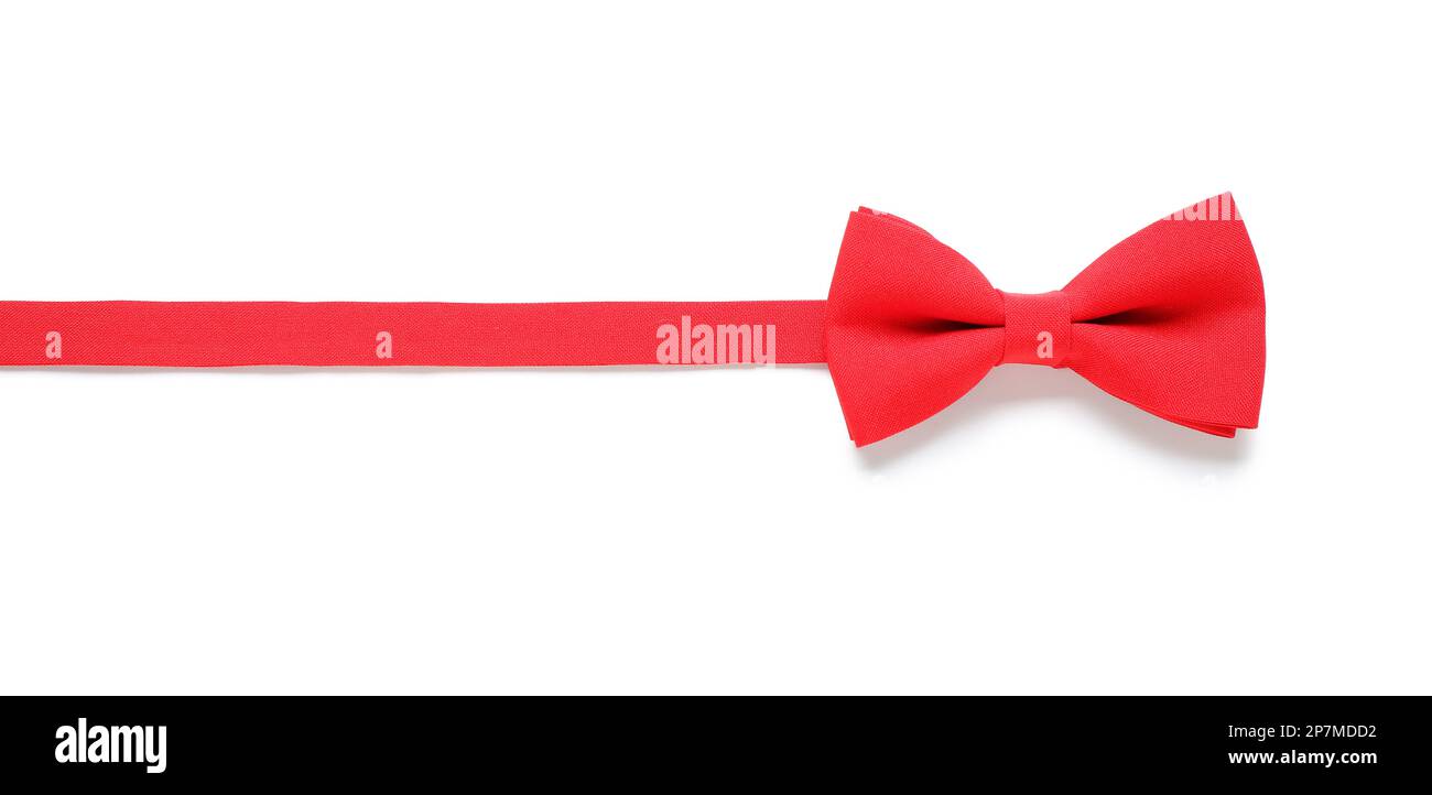 Stylish red bow tie isolated on white background Stock Photo - Alamy