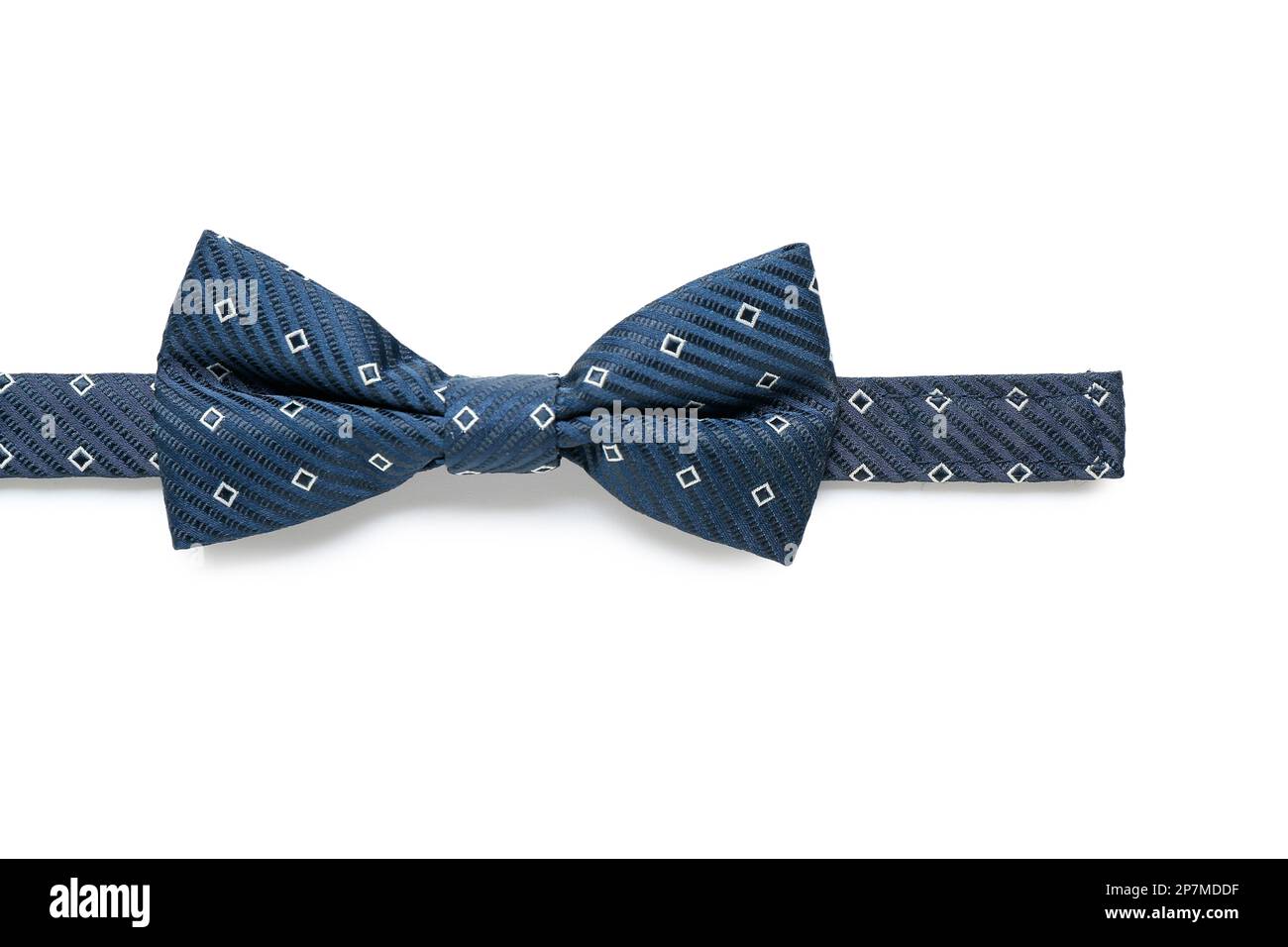 Blue bow tie on white background Stock Photo - Alamy