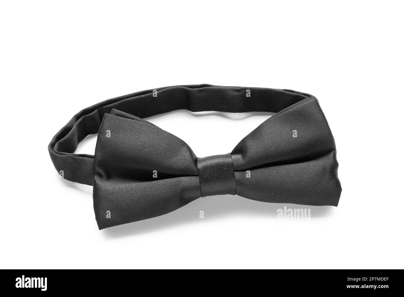 Stylish black bow tie isolated on white background Stock Photo