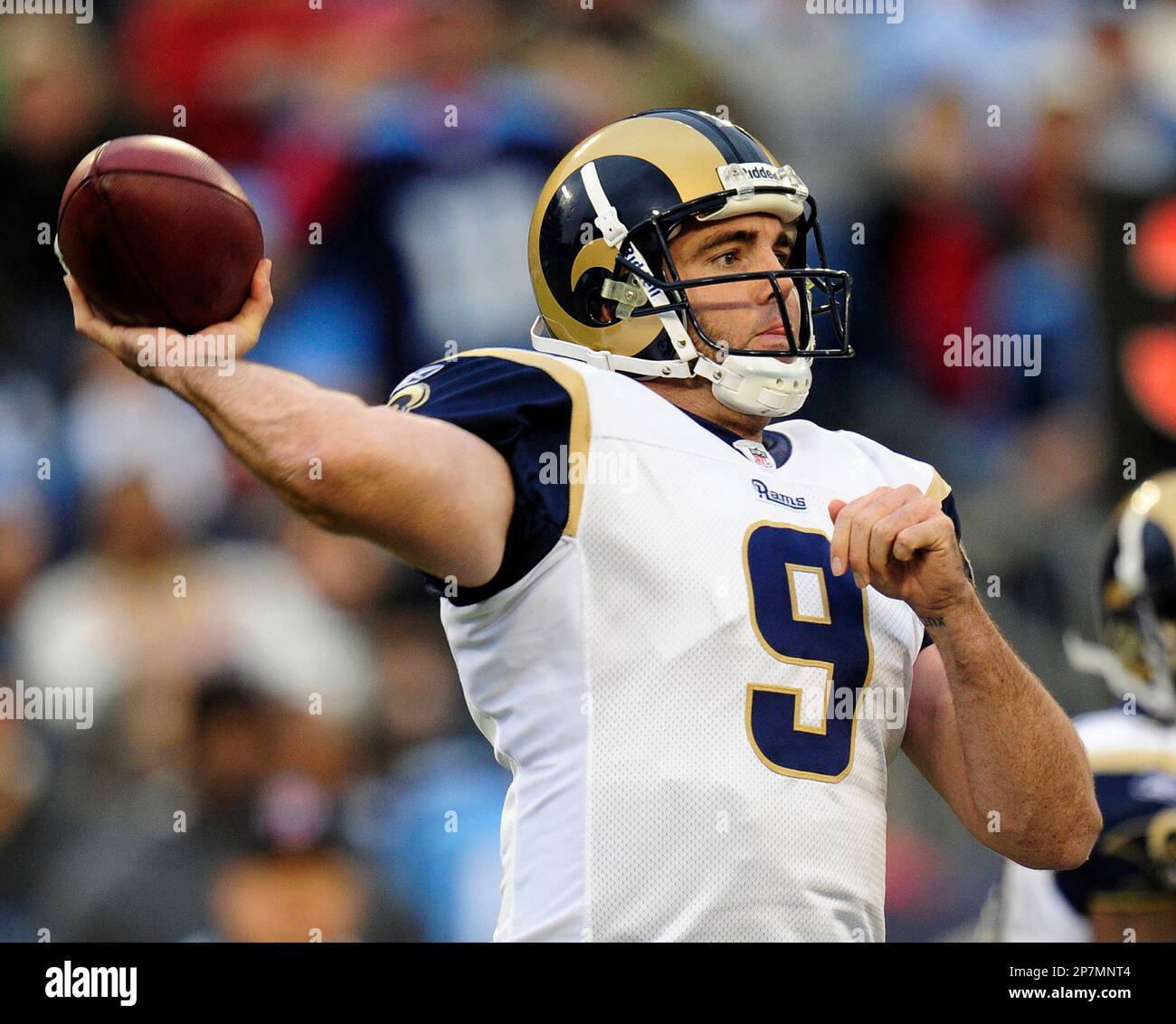 St. Louis Rams quarterback Keith Null passes against the Tennessee ...