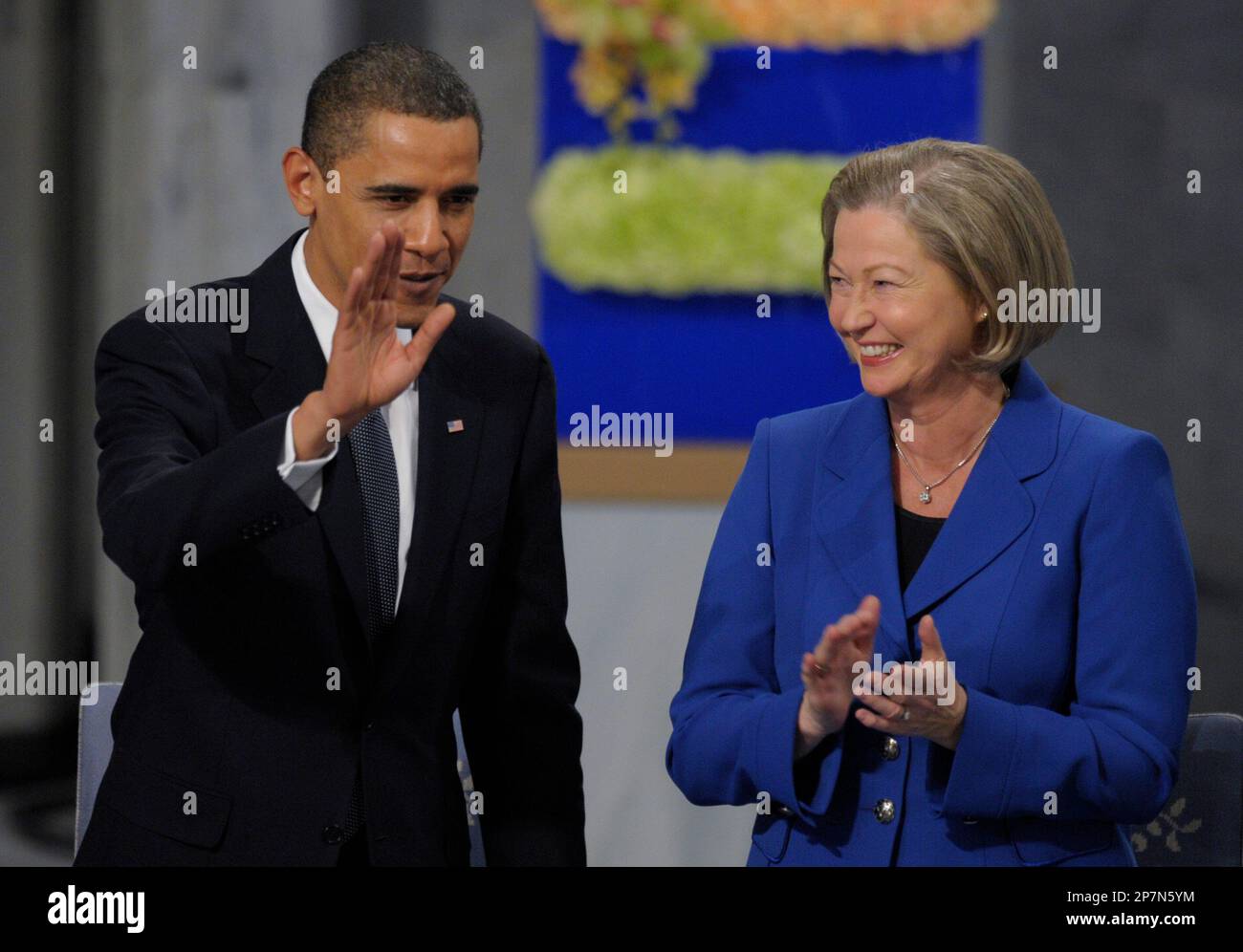 President Barack Obama Waves After Receiving The Nobel Peace Prize president-barack-obama-waves-after-receiving-the-nobel-peace-prize