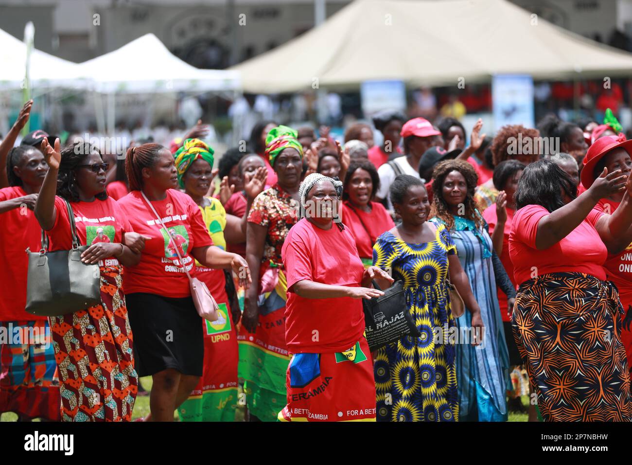 Lusaka, Zambia. 8th Mar, 2023. Zambian women take part in International Women's Day celebrations