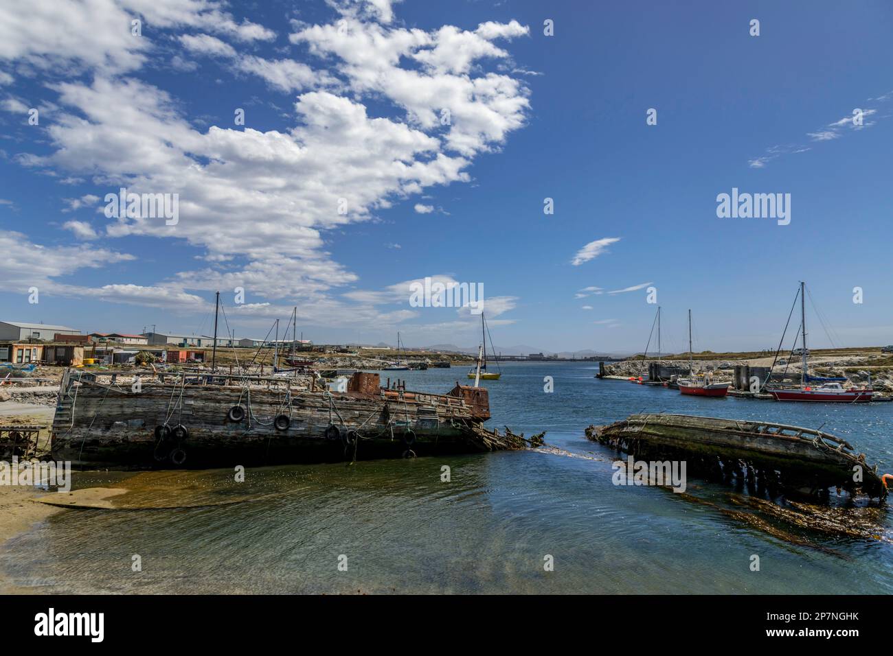 The wrecks of The Golden Chance and The Gentoo, in Stanley, Falkland Islands. Stock Photo