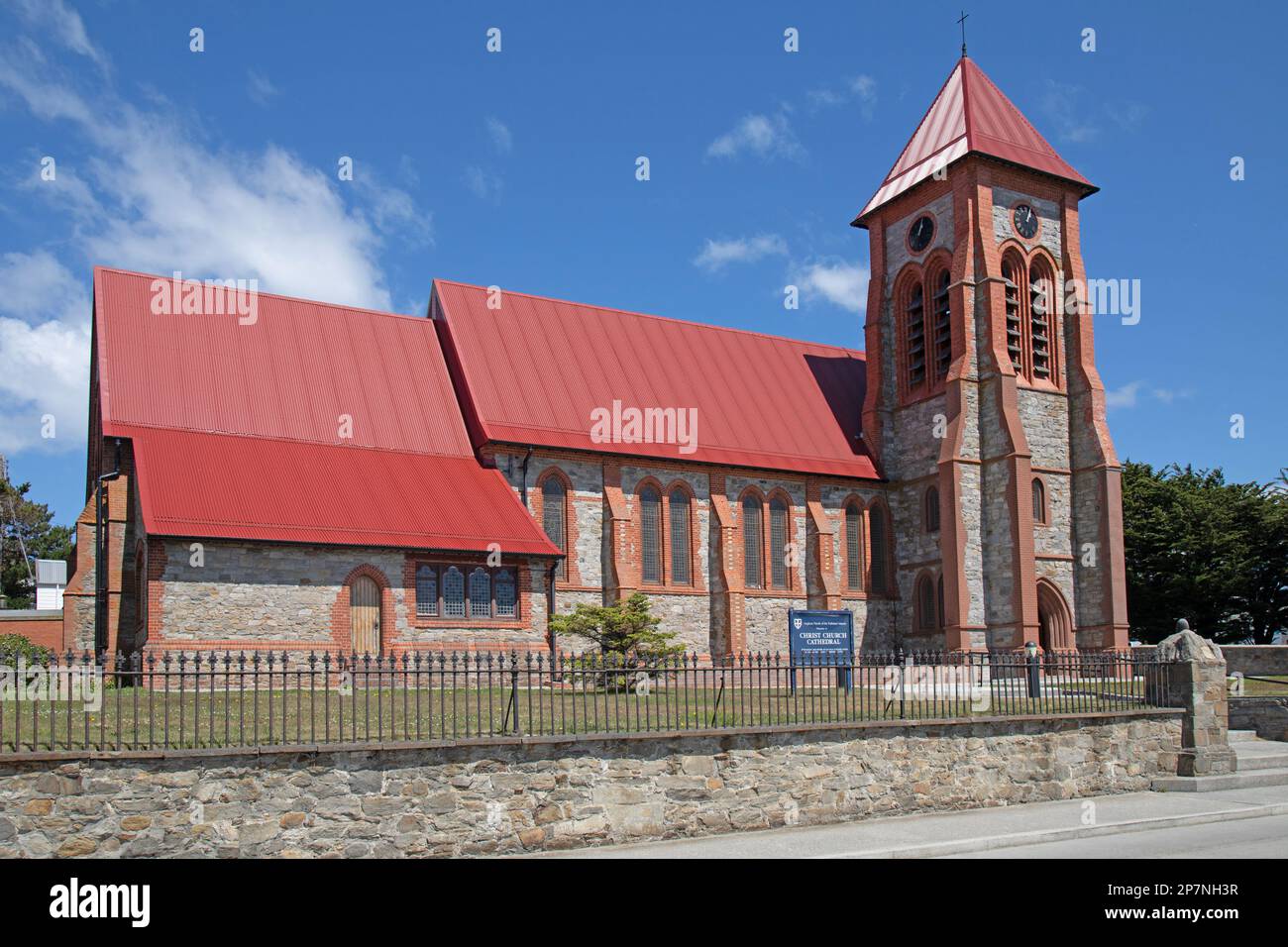 Christ Church Cathedral in Stanley, Falkland Islands. Opened in 1892 it is the Southern Most Anglican Cathedral in the world. Stock Photo