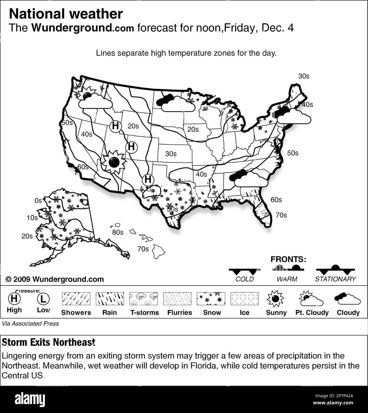 The Weather Underground forecast for Friday Dec. 4, 2009 says lingering