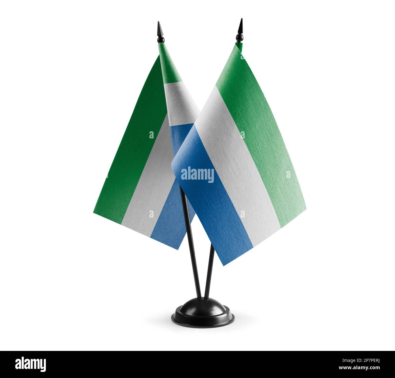 Small national flags of the Sierra Leone on a white background Stock ...