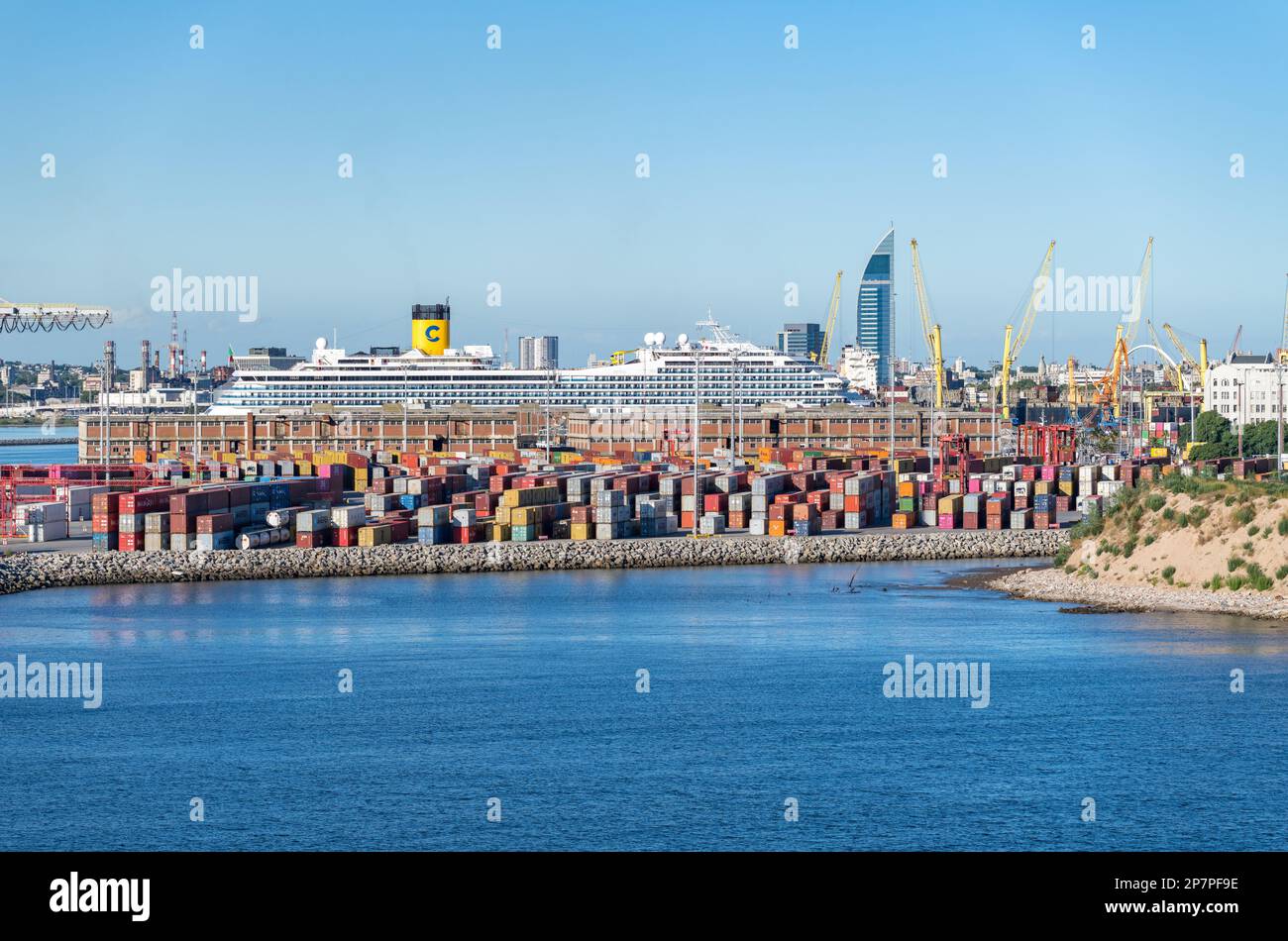 Montevideo, Uruguay - 5 February 2023: Costa cruise ship with thousands