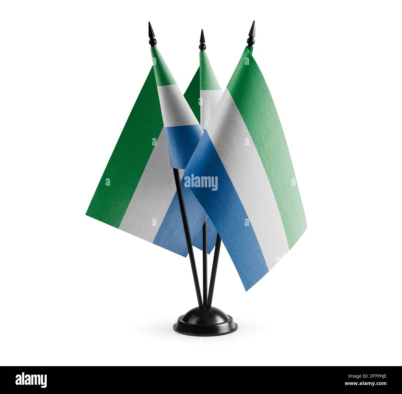Small national flags of the Sierra Leone on a white background Stock ...