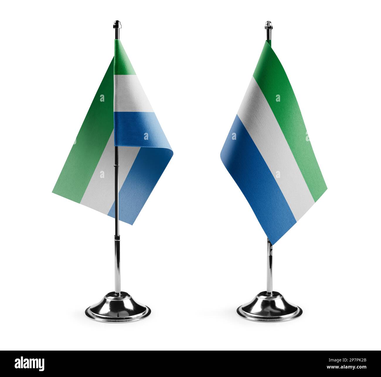 Small national flags of the Sierra Leone on a white background Stock ...