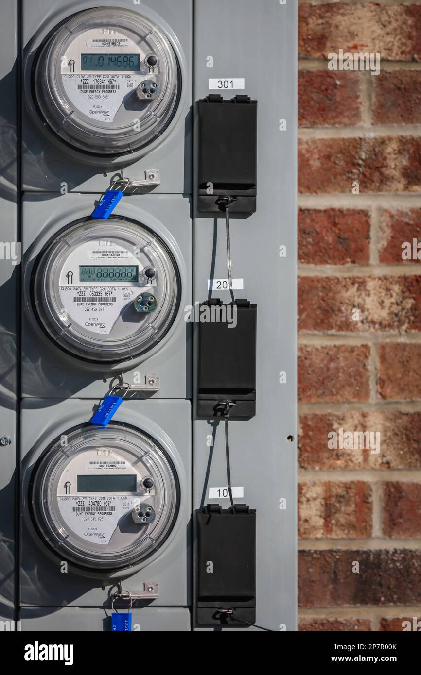 Utility company metering for customer billing using smart grid technology Stock Photo