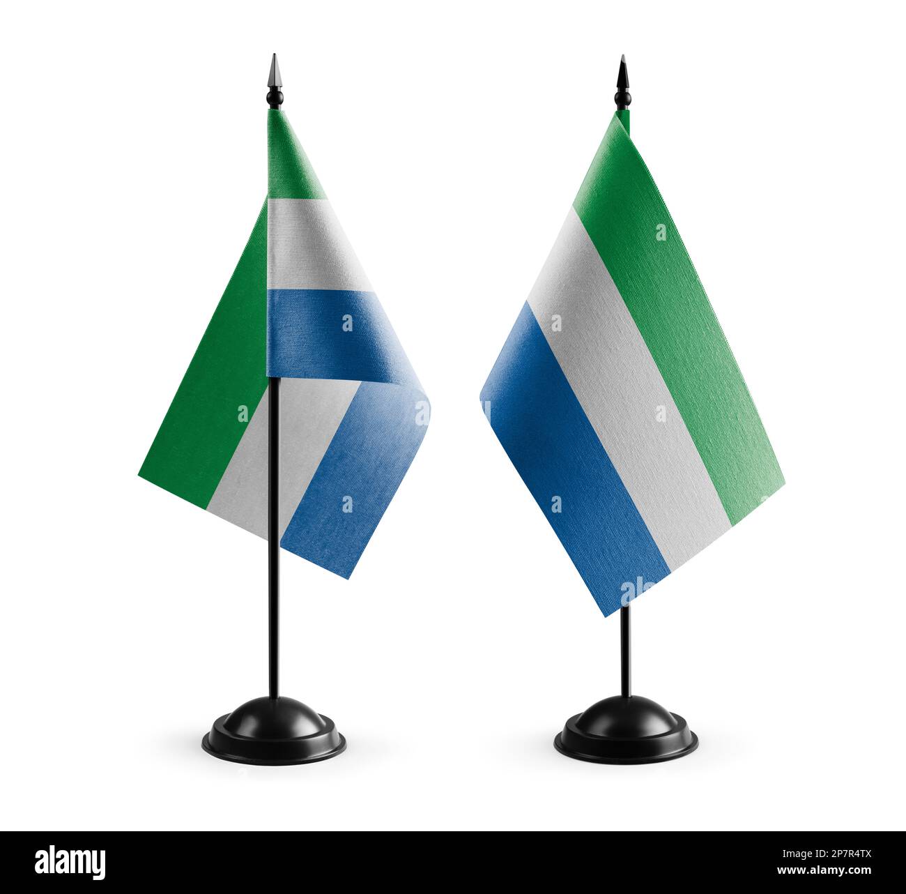 Small national flags of the Sierra Leone on a white background Stock ...