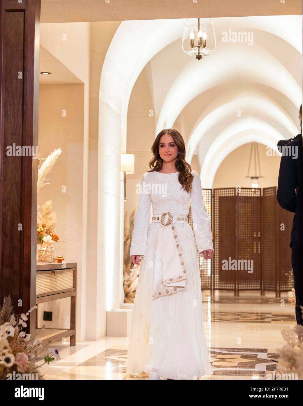 Amman, Jordanien. 07th Mar, 2023. Queen Rania of Jordan in Amman, on March 08, 2023, to hosts a Henna Party to Celebrate Her Royal Highness Princess Imans Upcoming Wedding Credit: Royal Hashemite Court/Albert Nieboer/Netherlands OUT/Point de Vue OUT/dpa/Alamy Live News Stock Photo