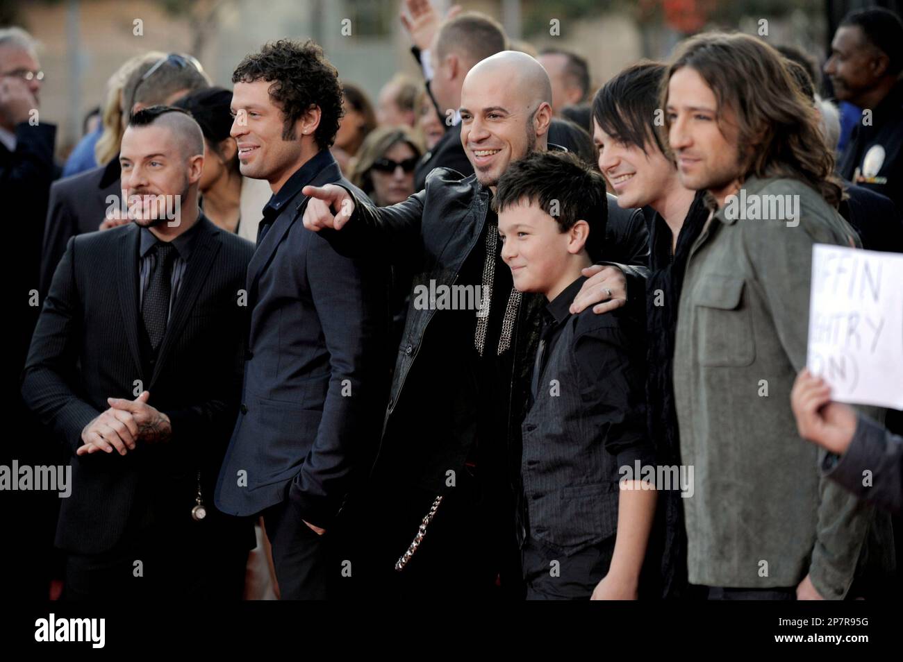 Daughtry band members, from left, Josh "JP" Paul, Joey Barnes, Chris